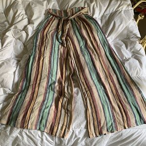 Angie brand multicolor striped flowy pants